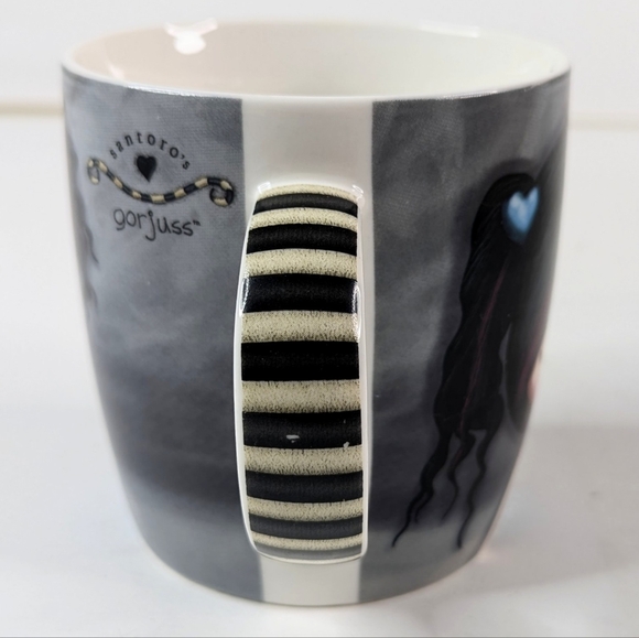 Gorjuss Santoro Mug Lost For Words 2012 Vintage Rare Goth Girl Gloves Blue Black - Picture 4 of 7